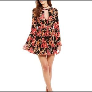 Free People Tegan Black Floral Dress | Size 12